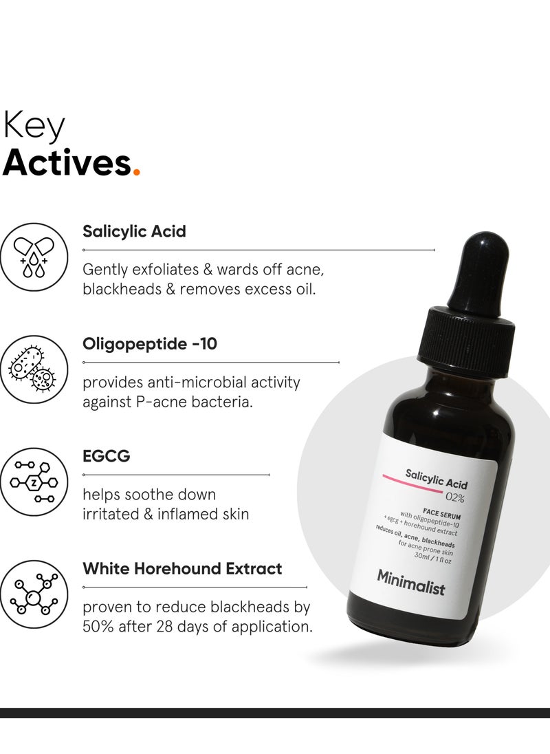 2% Salicylic Acid Serum For Reducing Oily Skin, Acne And Blackheads | Helps With Open Pores, Breakouts And Bumpy Texture