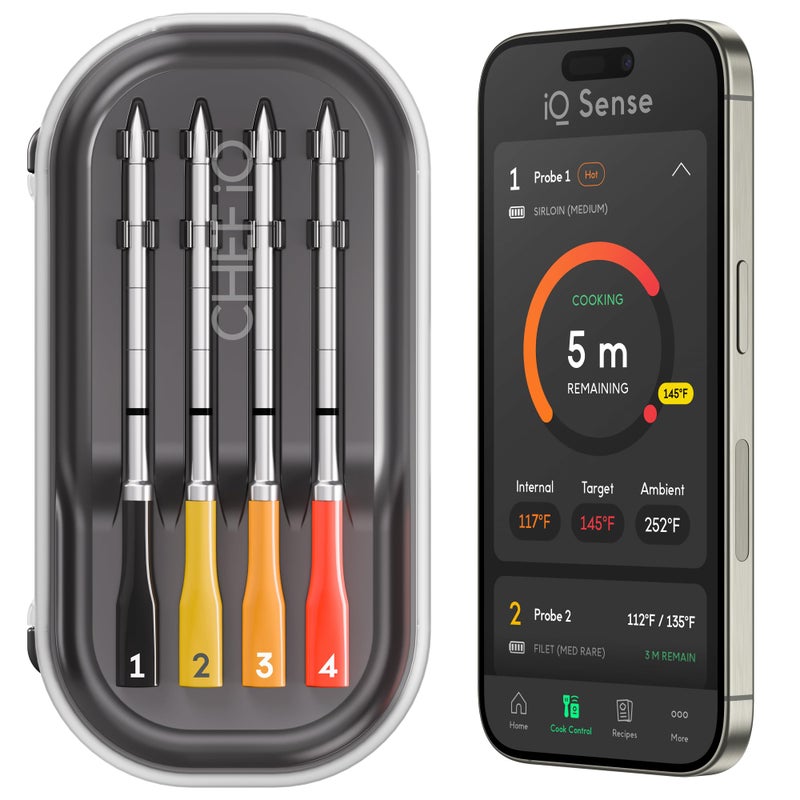 CHEF iQ Sense Smart Wireless Meat Thermometer 4 UltraThin Probes WiFi Unlimited Range 1000F Heat Safe 5 Sensors BBQ Grill Oven Smoker Air Fryer Gen3 - Image 2