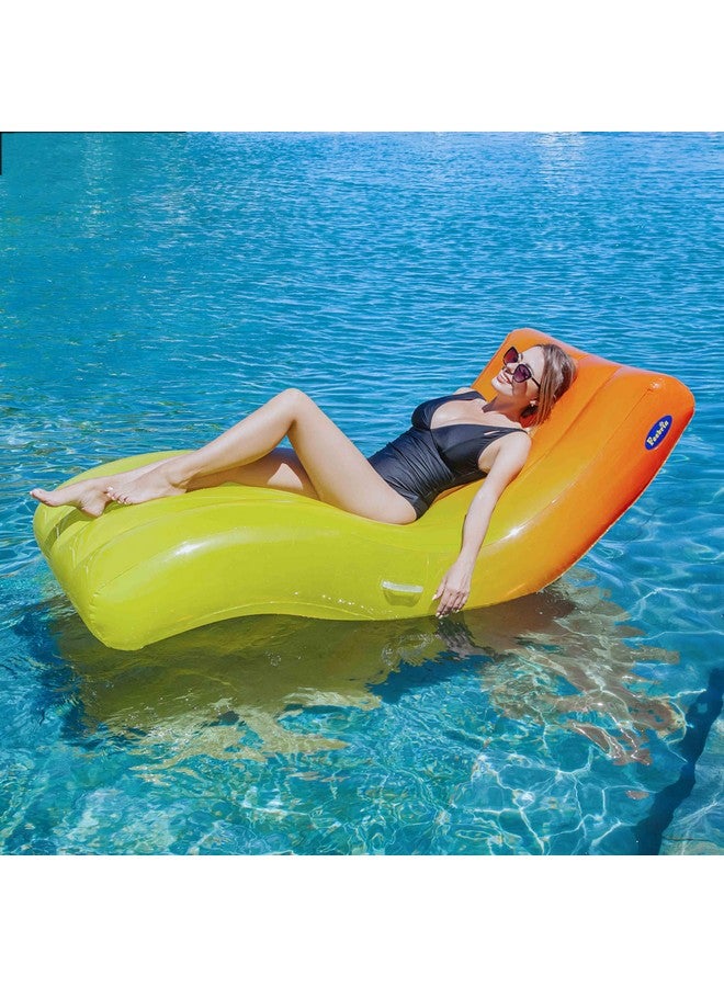 Feebria Inflatable Pool Float For Adults - Lounger Raft Floating Chair For Swimming Pool And Beach Fun - Durable Water Floaty Toy For Pool Parties - Image 1