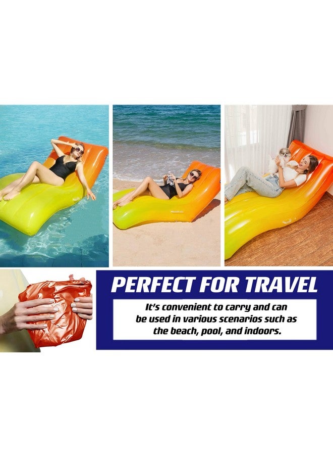 Feebria Inflatable Pool Float For Adults - Lounger Raft Floating Chair For Swimming Pool And Beach Fun - Durable Water Floaty Toy For Pool Parties - Image 4