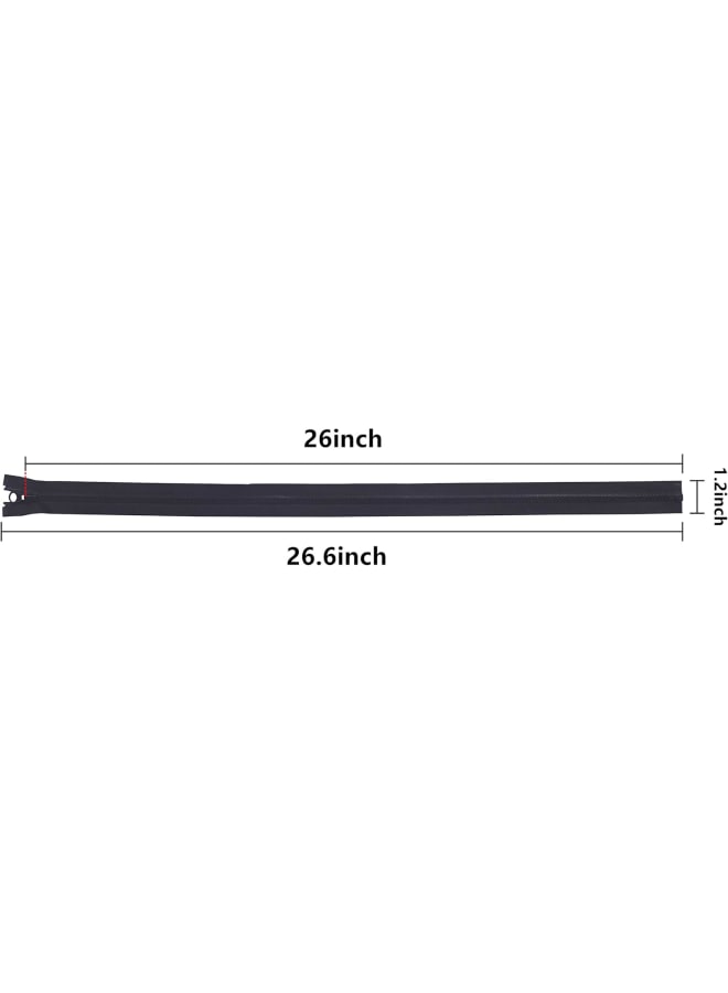 10PCS #5 26inch Nylon Coil Zippers Sports Suits Zippers Coat Jacket Clothes Tailor Sewing Tools Garment Accessories (Black, 26inch)  - Image 2