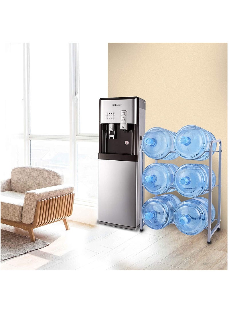 DubaiGallery In House 6 Bottles Water Cooler Jug Rack, 5 Gallon Water Bottle Storage Rack, 3 Tier, Silver, assorted - Image 4