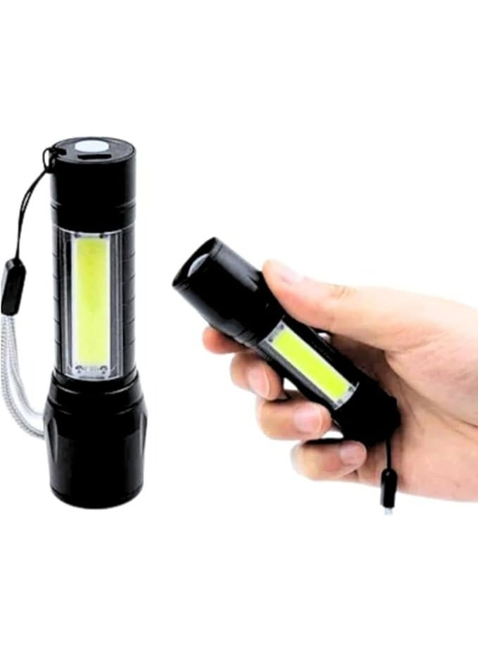 كشاف LED – مصباح يدوي صغير محمول قابل للشحن عالي الإضاءة 2 في 1 بحجم الجيب - Image 2