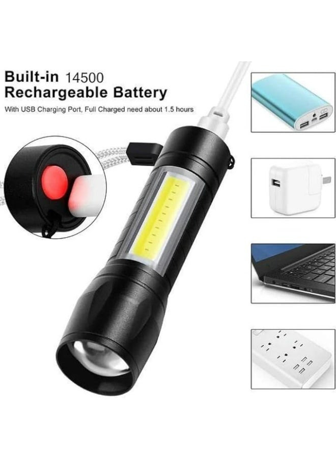 كشاف LED – مصباح يدوي صغير محمول قابل للشحن عالي الإضاءة 2 في 1 بحجم الجيب - Image 3