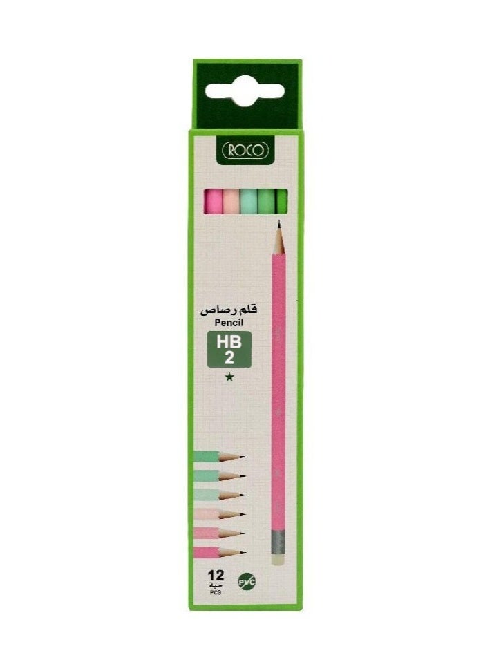 ROCO Pack Of 12-Piece Premium Quality HB2 Pencil With Eraser Set - Image 3