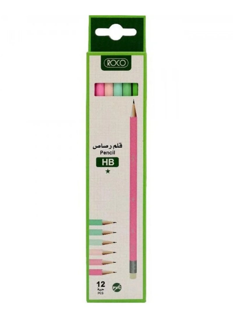 ROCO Pack Of 12-Piece Premium Quality HB2 Pencil With Eraser Set - Image 2