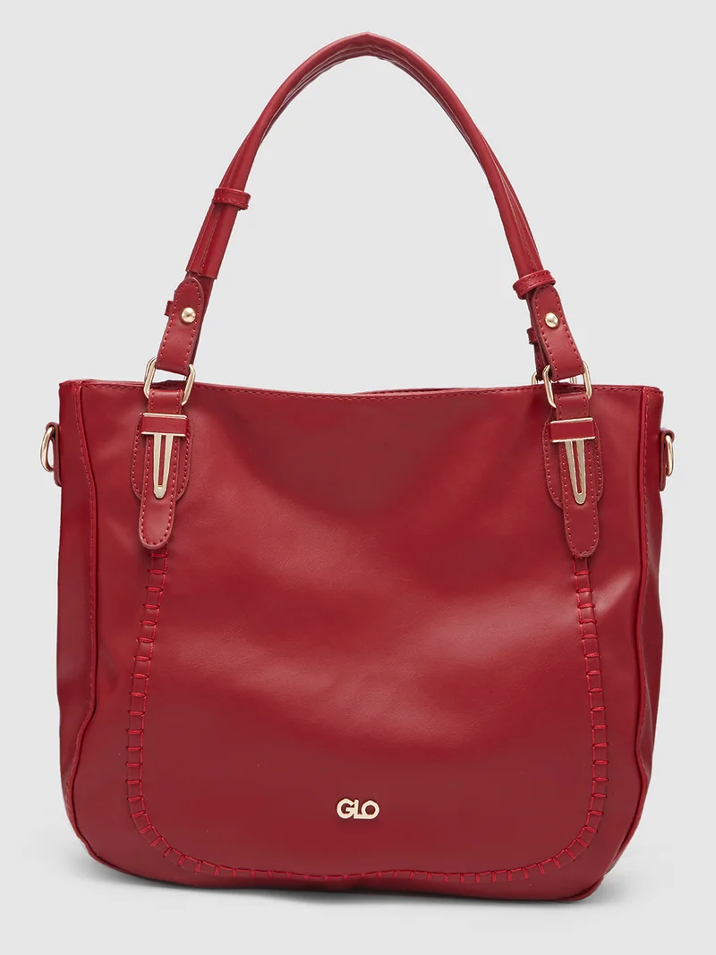 Globus Women Maroon Solid Hobo Bag