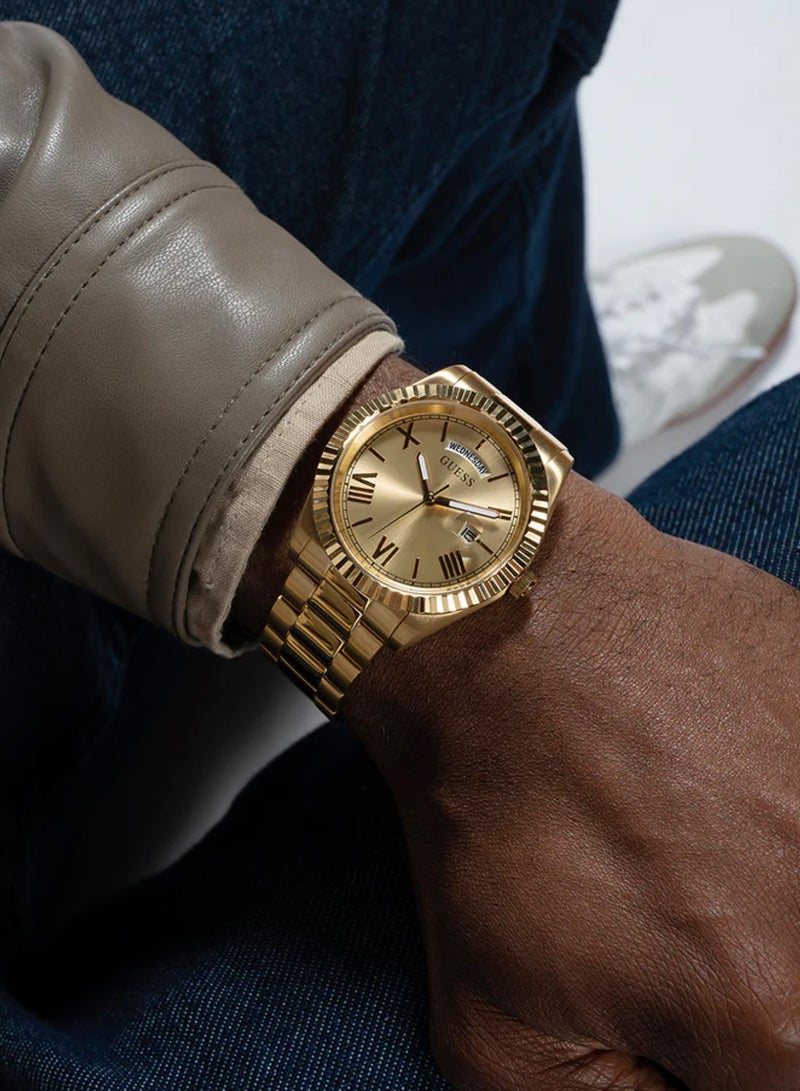 Men Gold Tone Case Gold Tone Stainless Steel Watch GW0265G2 - 42mm