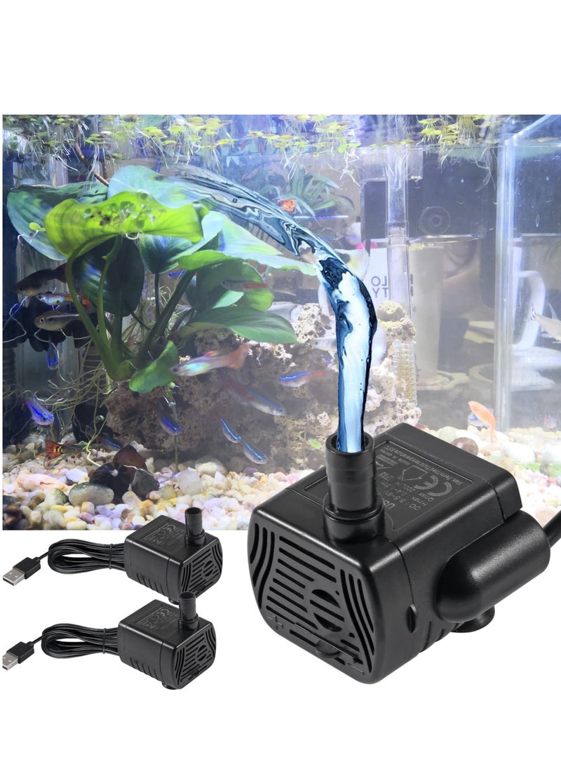 SYOSI - مضخة مياه مصغرة غاطسة 2 قطع 3 واط USB DC3.5-9V مضخة نافورة صغيرة لبركة الأسماك حوض السمك للزراعة المائية ميزات الماء النوافير الداخلية بركة المياه الزراعة المائية - Image 1