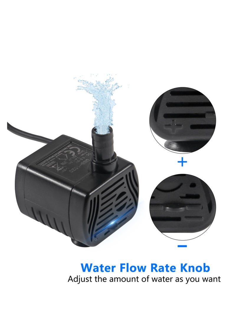 SYOSI - مضخة مياه مصغرة غاطسة 2 قطع 3 واط USB DC3.5-9V مضخة نافورة صغيرة لبركة الأسماك حوض السمك للزراعة المائية ميزات الماء النوافير الداخلية بركة المياه الزراعة المائية - Image 1