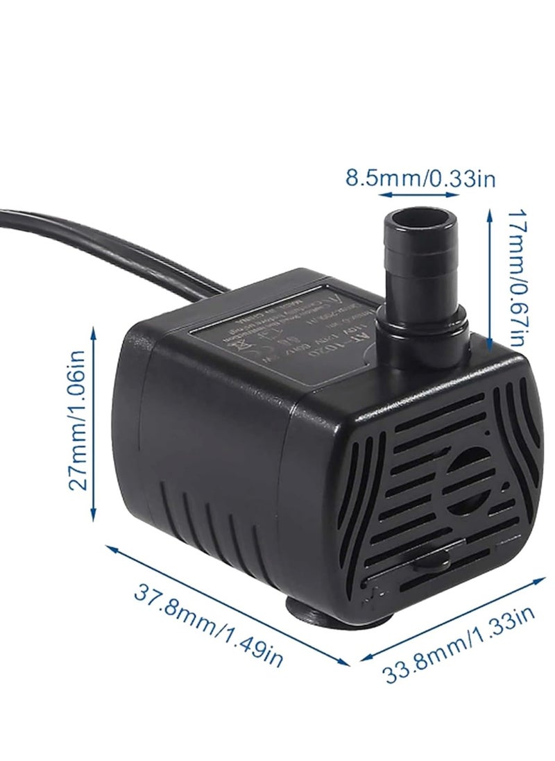 SYOSI - مضخة مياه مصغرة غاطسة 2 قطع 3 واط USB DC3.5-9V مضخة نافورة صغيرة لبركة الأسماك حوض السمك للزراعة المائية ميزات الماء النوافير الداخلية بركة المياه الزراعة المائية - Image 1