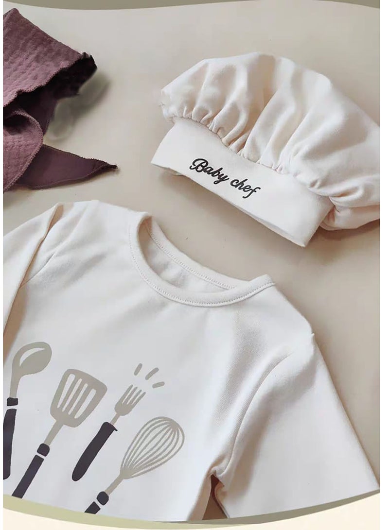 Baby Giftset for Newborn with Rompers and wooden toys in cute suitcase in Chef theme for Girls and Boys - Image 3