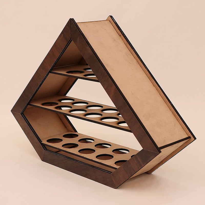 Arkit arkit Wooden Egg box Counter top Egg Cabinet Kitchen Storage Fresh Egg 3 Shelves Wood Egg Holder Wooden Egg Rack Fresh Egg Storage Farmhouse Egg Rack Egg Holder Egg Carton 26 Stackable Brown  - Image 1