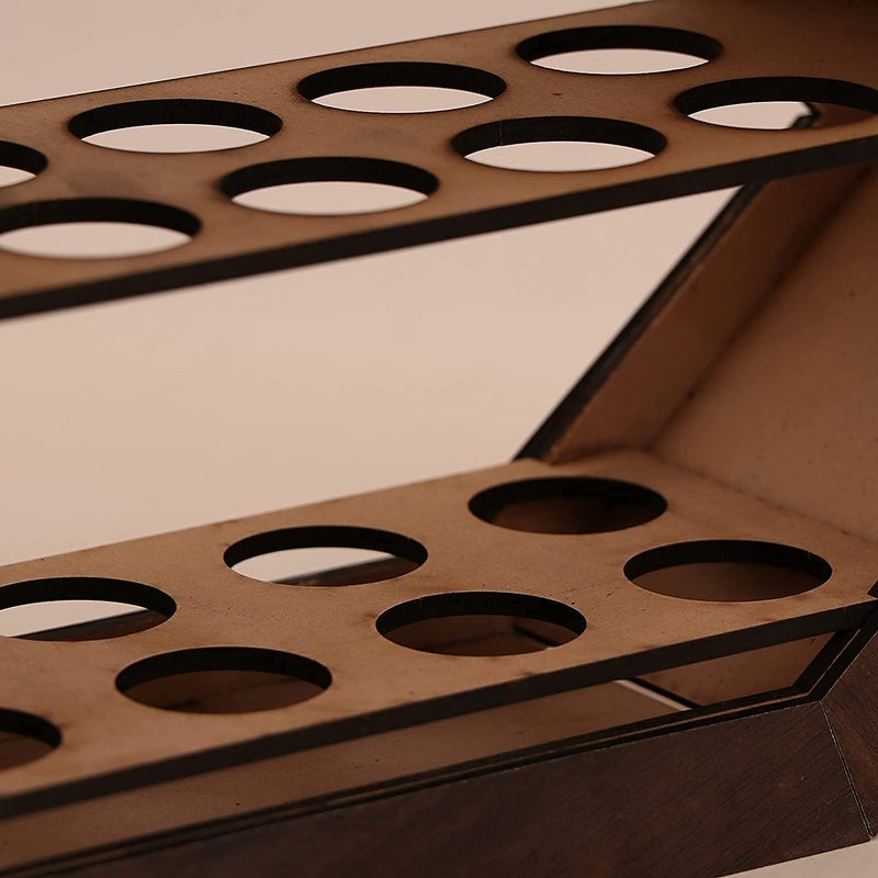 Arkit arkit Wooden Egg box Counter top Egg Cabinet Kitchen Storage Fresh Egg 3 Shelves Wood Egg Holder Wooden Egg Rack Fresh Egg Storage Farmhouse Egg Rack Egg Holder Egg Carton 26 Stackable Brown  - Image 3
