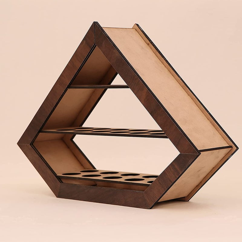 Arkit arkit Wooden Egg box Counter top Egg Cabinet Kitchen Storage Fresh Egg 3 Shelves Wood Egg Holder Wooden Egg Rack Fresh Egg Storage Farmhouse Egg Rack Egg Holder Egg Carton 26 Stackable Brown  - Image 4