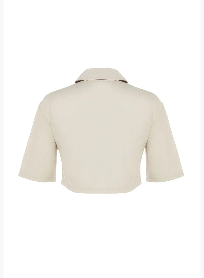 trendyol Beige Double Pocket Shirt