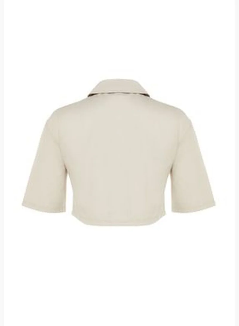 trendyol Beige Double Pocket Shirt