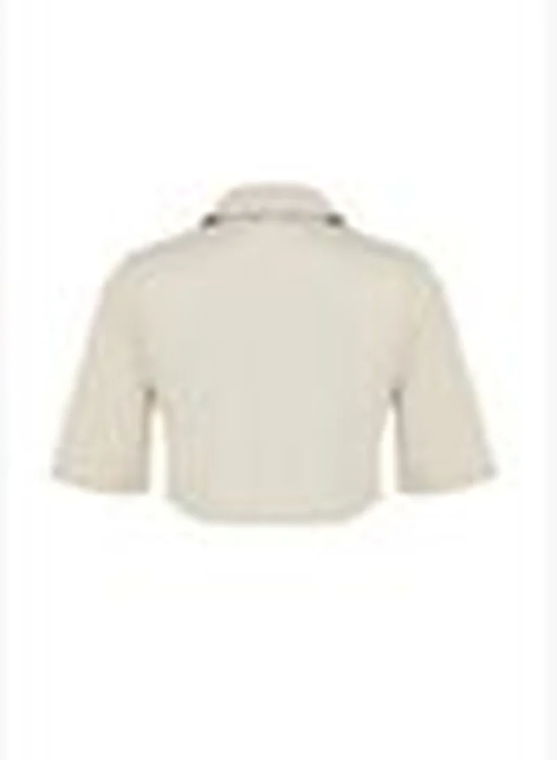 trendyol Beige Double Pocket Shirt