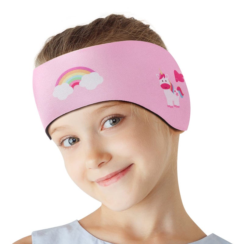 HeySplash Swimming Headband, Swimming Earplugs Kids Ear Plugs Ear Band Swimmer Ear Protection, Elastic Neoprene Ear Guard, Hair Guard for Kids, Adults, Keep Water Out, Hold Earplugs in, Medium, Pink - Image 1