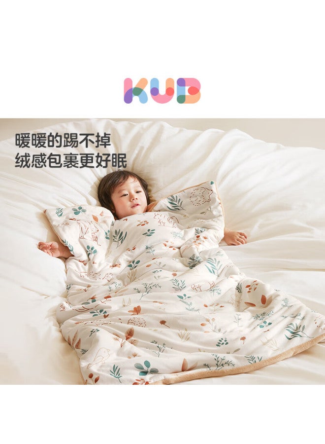 Kub Kids Sleeping Bag Anti-kick Quilt Autumn Winter Baby One-piece Thermoregulated Sleeping Bag Pinecone Forest 70*130cm