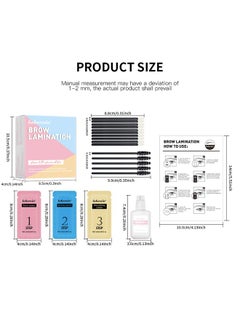 lakerain Brow Lamination Kit, DIY Eyebrow Lamination Kit Professional Eye Brow Perm Kit, Primer Perm Setting Nourishing Lotion with Mascara and Applicator for Eyebrow Lifting, Quickly Style Your Eyebrows  - Image 2