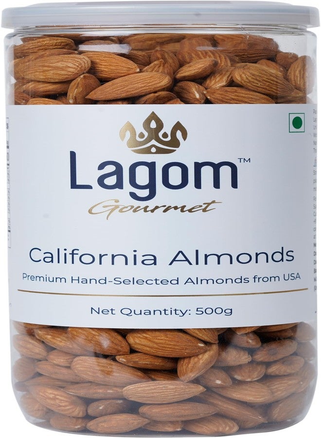 Lagom Gourmet California Almonds 500g | All Natural | No Preservatives | No Additives | Gluten Free | Vegan | Plant Based | Non GMO | Nuts Dry Fruits | Badam - Image 1
