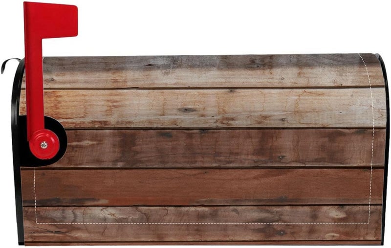 Numland Magnetic Mailbox Covers Polyester Oxford Cloth Anti-UV and Reusable Letterbox Cover 21×18 Inch,Vintage Wood Background Texture - Image 1