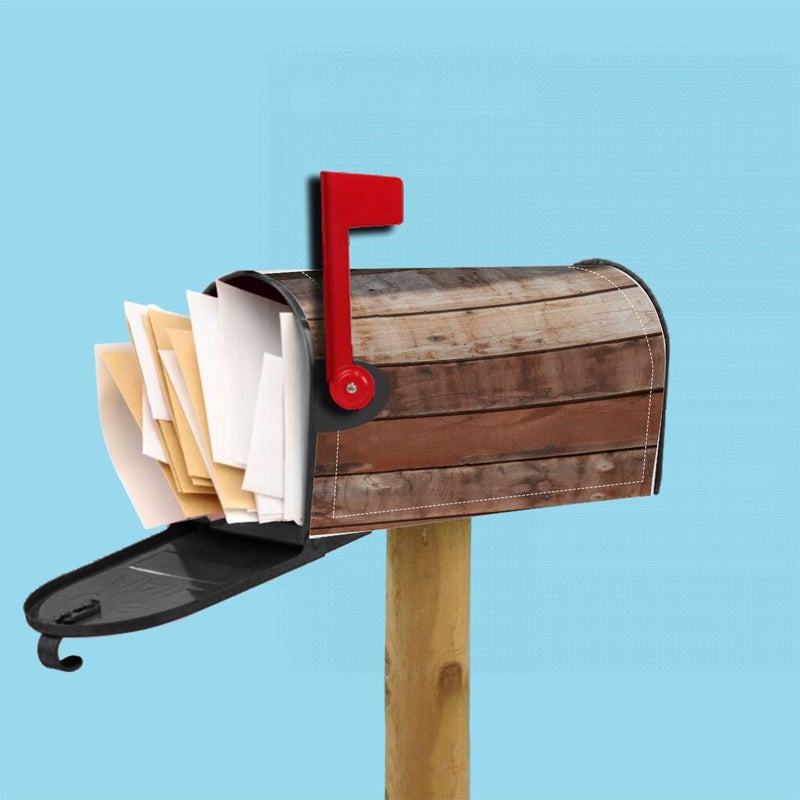 Numland Magnetic Mailbox Covers Polyester Oxford Cloth Anti-UV and Reusable Letterbox Cover 21×18 Inch,Vintage Wood Background Texture - Image 5