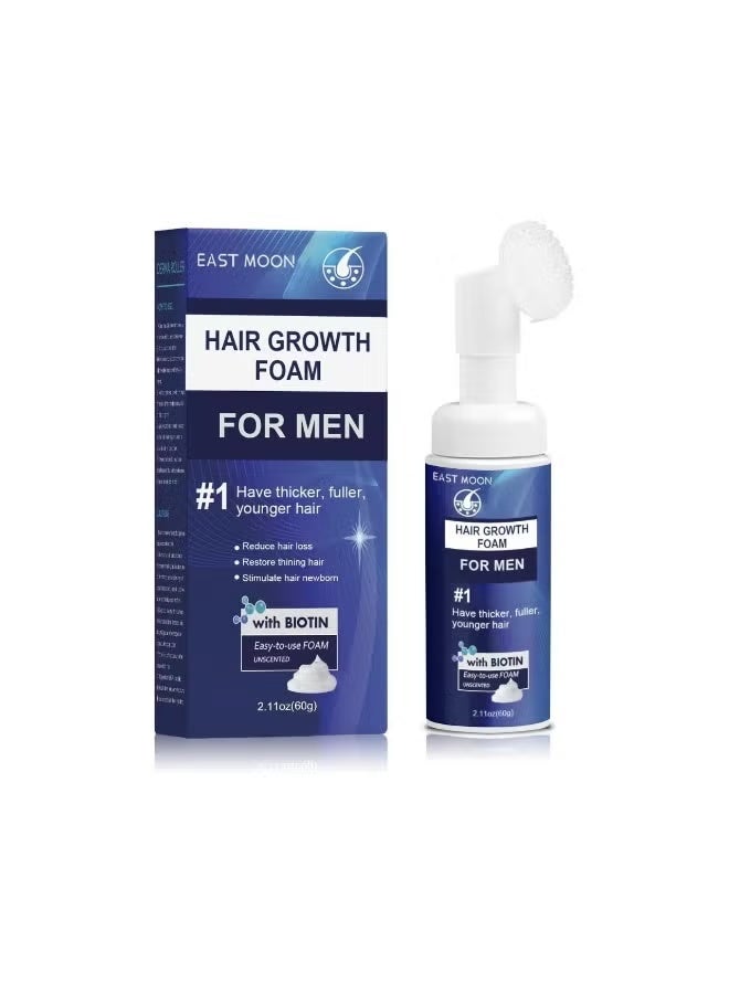 East Moon 5% Minoxidil Foam for Men: Hair Regrowth for Reduces Hair Loss - Suitable for Receding Hairline Hair Thinning - Thicker Fuller Hair - Image 1