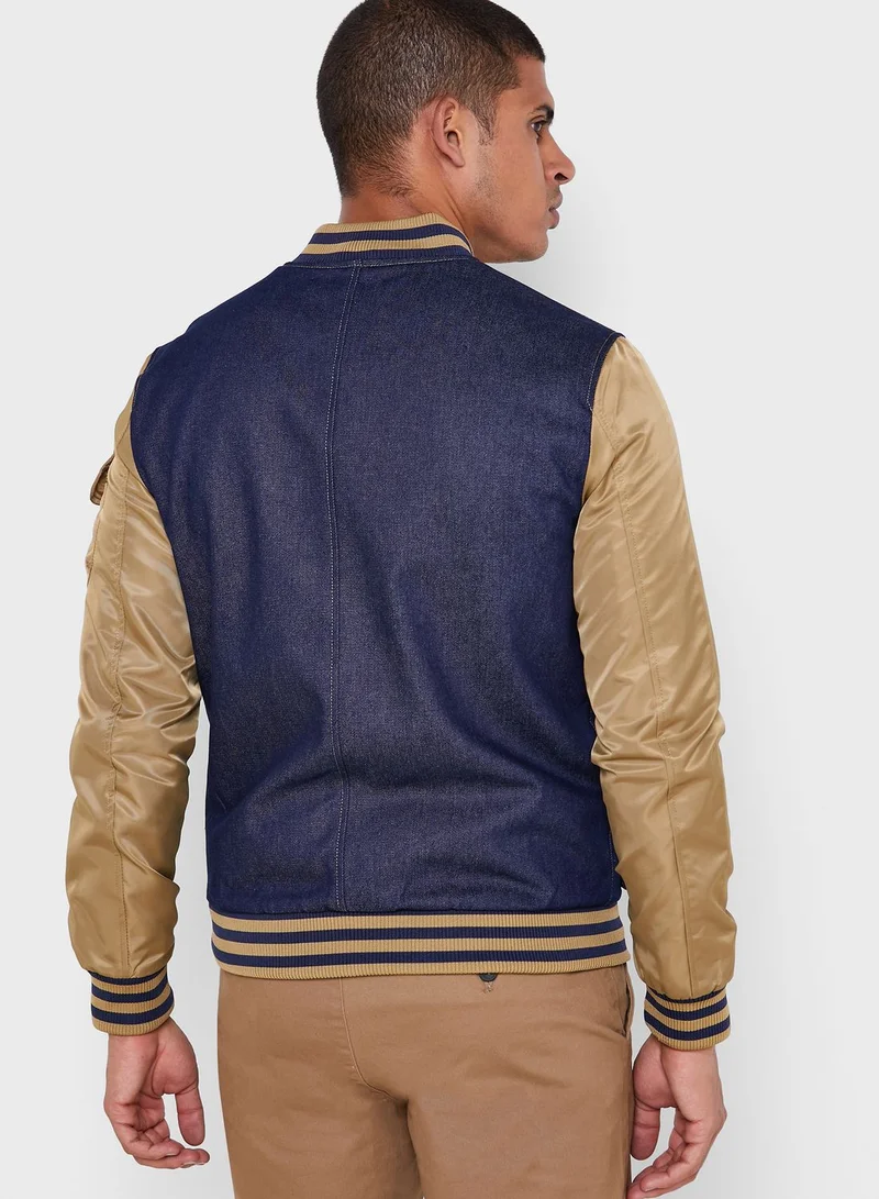 Lee Cooper Contrast Edge Bomber Jacket