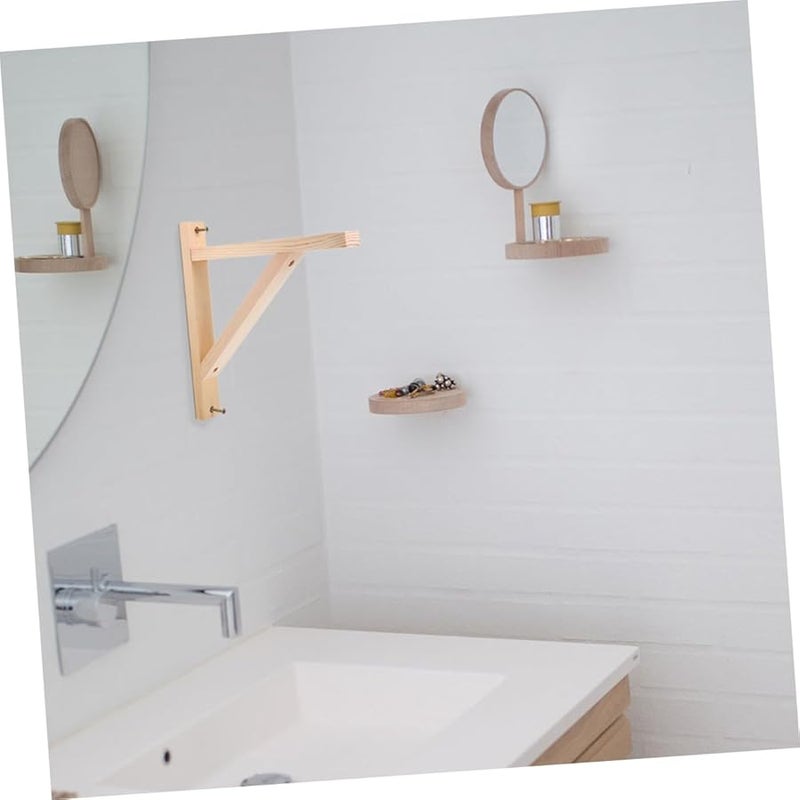 Solid Wood Triangle Shelf Bracket Set of 3 for Wall Mounted Shelves and Home Decor - Image 5