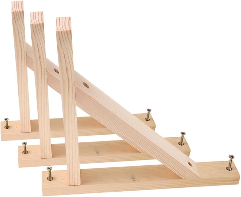 Solid Wood Triangle Shelf Bracket Set of 3 for Wall Mounted Shelves and Home Decor - Image 1