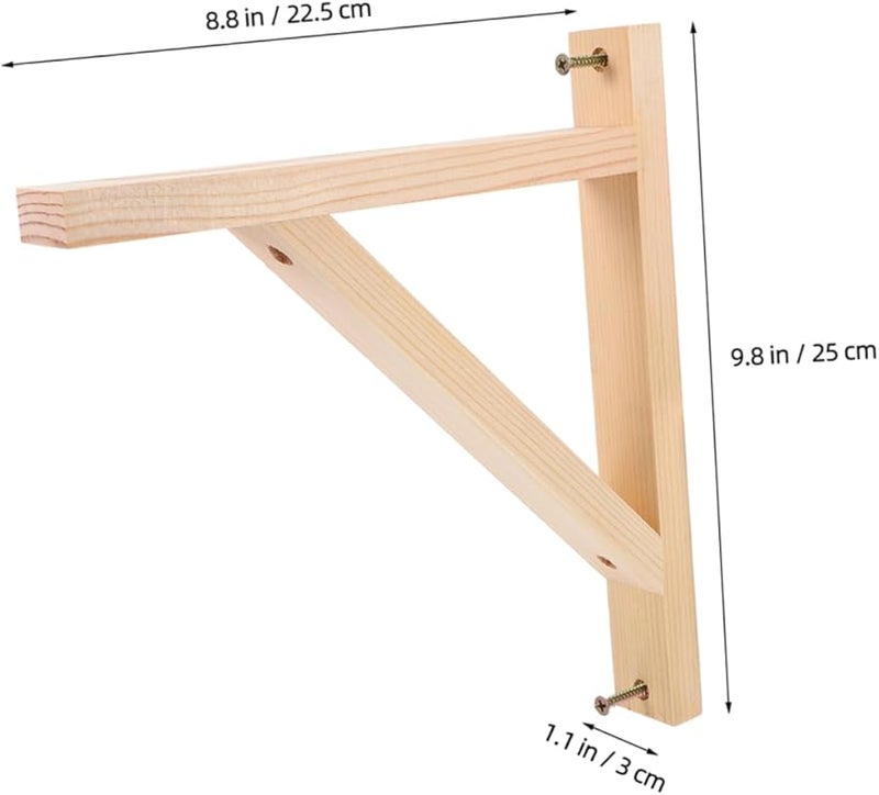 Solid Wood Triangle Shelf Bracket Set of 3 for Wall Mounted Shelves and Home Decor - Image 3