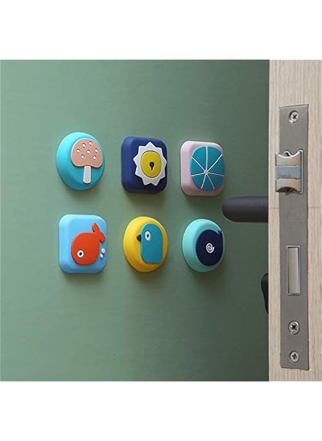 Generic Soft Rubber Wall Protectors Set of Six Quiet Shock Absorbing Door Stopper with Self Adhesive 3M Stickers for Safeguarding Walls Doorknobs Refrigerators Cabinets Against Damage  - Image 1