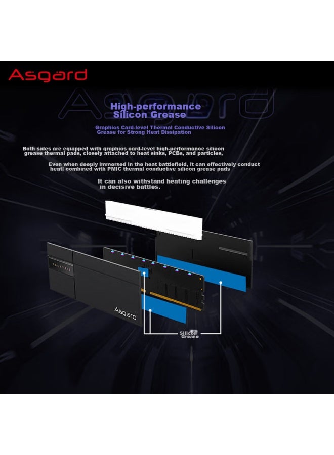 Asgard 32gb Kit Ddr5 6000 Desktop Memory Module, Rgb Light Bar - Valkyrie Ii Midnight Black - Image 2