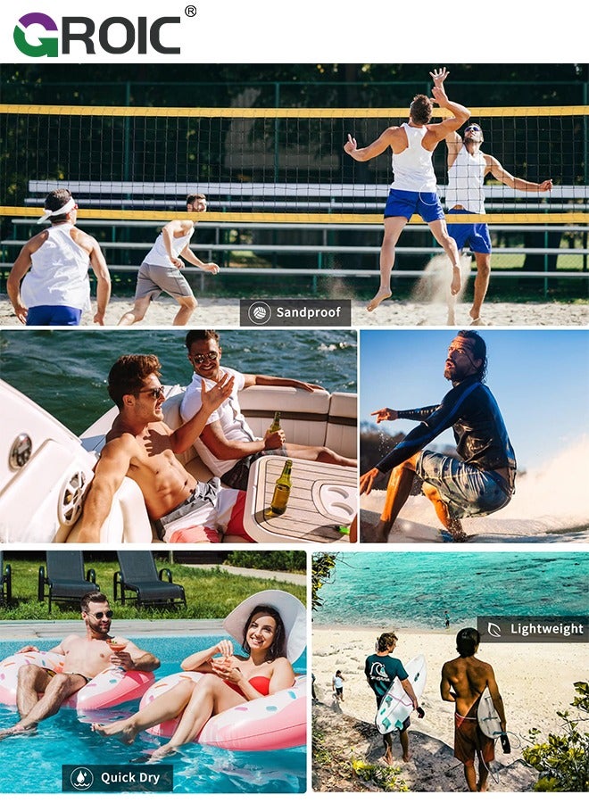 GROIC Men's Swim Trunks, Quick Dry Men Swimming Trunks with Compression Liner Bathing Suit Swim Shorts with Zip Pockets, Hawaiian Beach Shorts Trunks for Swimming, Surfing, Diving, Beach Vacations，XL - Image 4