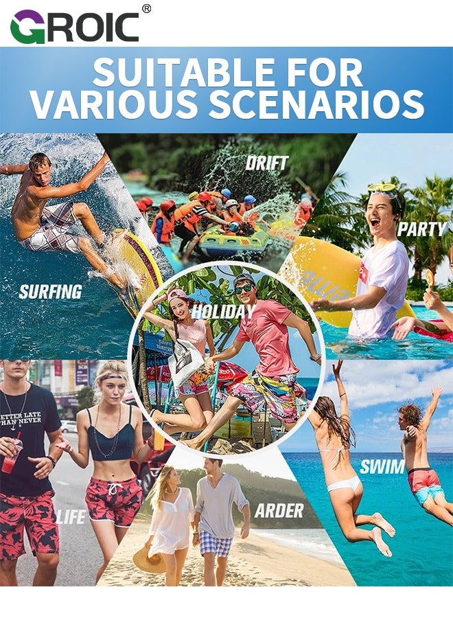 GROIC Men's Swim Trunks, Quick Dry Men Swimming Trunks with Compression Liner Bathing Suit Swim Shorts with Zip Pockets, Hawaiian Beach Shorts Trunks for Swimming, Surfing, Diving, Beach Vacations，XL - Image 5