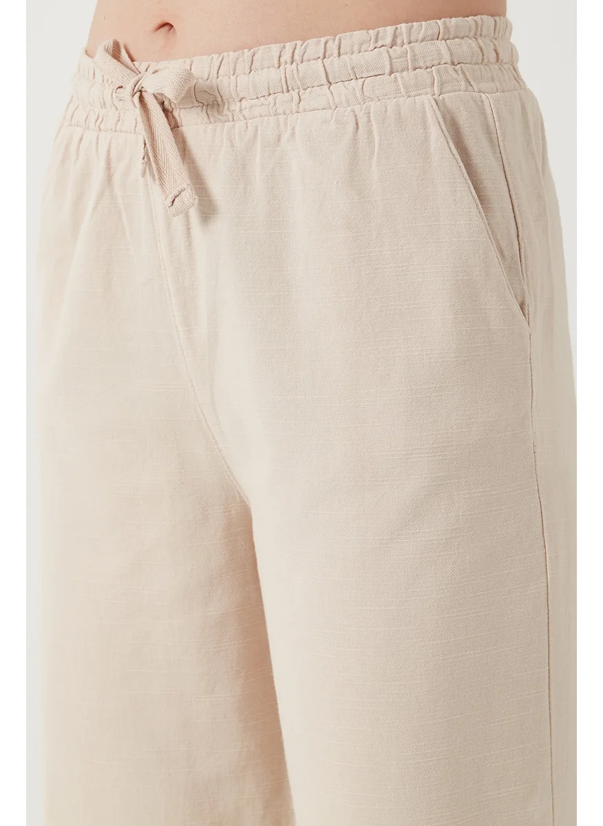 Lela Cotton Relaxed Fit High Waist Wide Leg Trousers Women's Trousers 668yp5118