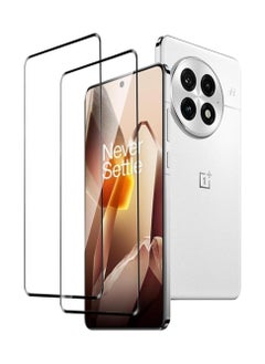 OnePlus 13 Screen Protector Tempered Glass Full Adhesive Full Coverage Bubble-Free Anti Scratch HD Clear High Responsive Screen Protector for OnePlus 13 5G 2 Pack 5D Glass Black