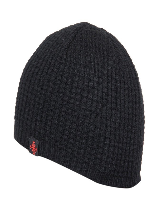 FabSeasons Acrylic Woolen Winter Skull Cap Black - Image 2