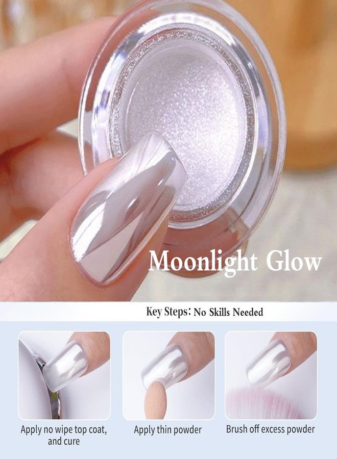 Pretty Diva White Chrome Nails Powder - 0.3g Super Glossy Mirror Effect White Moonlight Chrome Powder for Nails Manicure Pigment, Beginner-Friendly for Gel Nails - Image 4