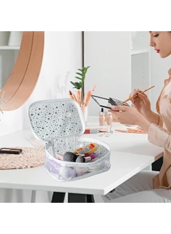 TotePrint Holographic Makeup Bags Bulk,Clear Storage Bag Toiletry Pocket Portable Zippered Iridescent Pouch Waterproof Cosmetic Gift Bags for Women, Purple, 7.87x5.51x3.15inches - Image 5
