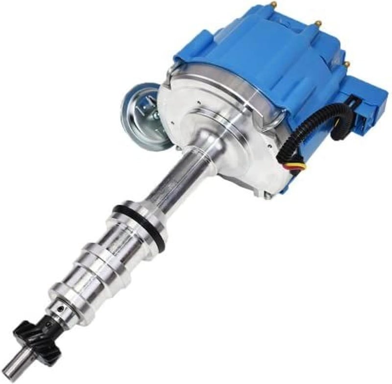 A-Team Performance 360 Ci HEI Distributor - Blue Cap 65kV Coil with Coil Wire & 1-Wire Setup - Performance Parts - Compatible with Ford FE V8 352/360/390 - Vac/Mech Advance & Vacuum Cap - Image 1