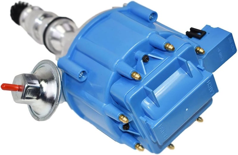A-Team Performance 360 Ci HEI Distributor - Blue Cap 65kV Coil with Coil Wire & 1-Wire Setup - Performance Parts - Compatible with Ford FE V8 352/360/390 - Vac/Mech Advance & Vacuum Cap - Image 2