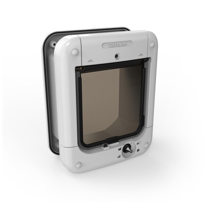 Cat Mate Microchip Activated Cat Flap, For Cats and Small Dogs, Easy Installation in UPVC Doors, Glass, and Wooden Doors - White - Image 1