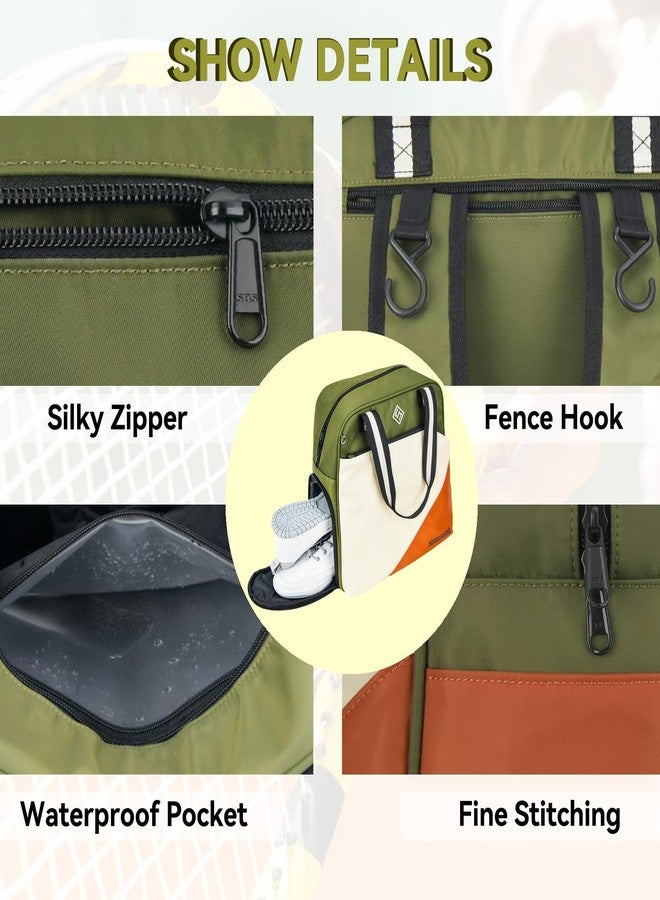 SUBURBIA Pickleball Bag for Women Men Large Tennis Backpack for Pickleball, Tennis, Racketball, and Travel Sling Bag with Shoe Compartment and Fence Hook External Ball B-ag and Adjustable Shoulder Strap - Image 4