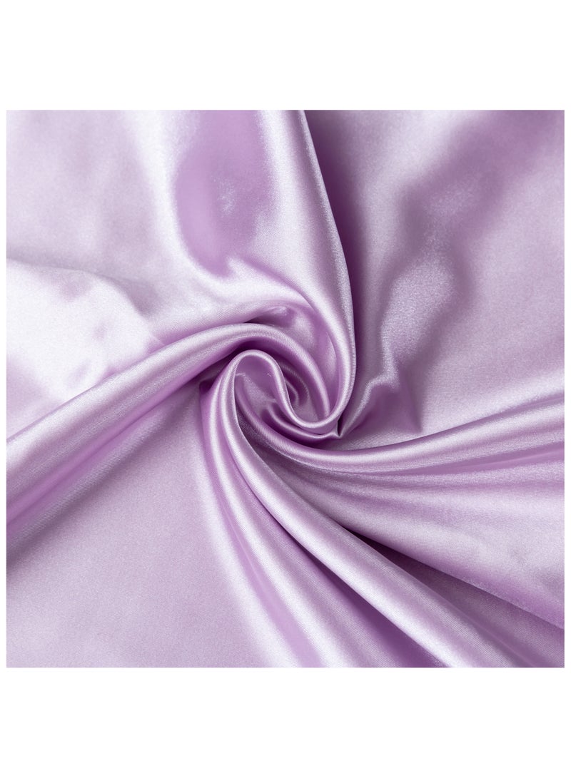 [2-Pack Silk Pillowcases] 2-Pack Luxurious Mulberry Silk Pillowcases, Satin Weave, Hypoallergenic | Polyester, Solid Color, Envelope Closure, Hand Wash Only, 120-140Gsm,Light Purple  - Image 3