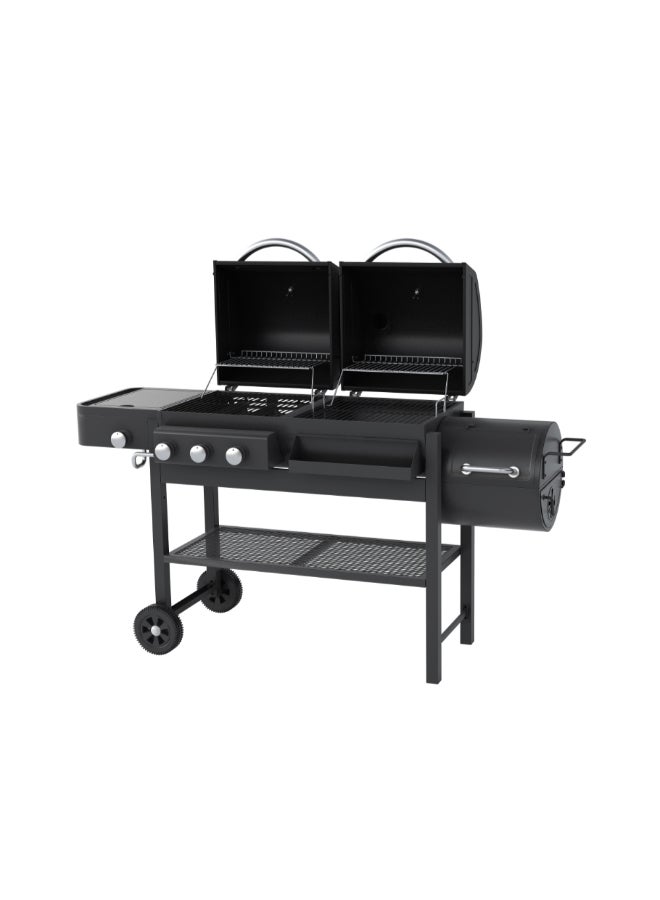 MASTER COOK Sturdy High Quality Wheeled Combo Grill Black 117 x 60 x 173.5 cm SRCG32410-SA - Image 2