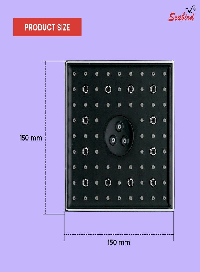 SEABIRD® ABS AutoSwitch™ Shower Head 6x6 Inch | 3 Mode High Pressure Shower | Rain, Dancing & Mist Multi-Function | Water On/Off Function Change | Bathroom Overhead Shower - Image 2