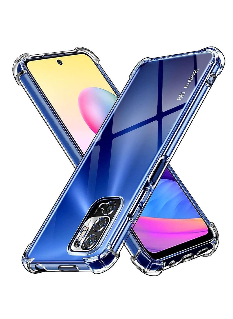 CATANES Xiaomi Redmi Note 10T 5G Case Cover Clear Protective TPU Four Corners Cover Transparent Soft Case - Image 1